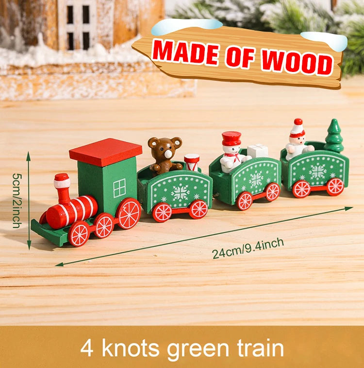 Christmas Wooden Train Merry Christmas Ornaments Christmas Decorations For Home 2024 Xmas Tree Decor Noel Navidad New Year Gifts