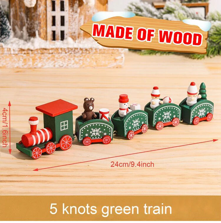 Christmas Wooden Train Merry Christmas Ornaments Christmas Decorations For Home 2024 Xmas Tree Decor Noel Navidad New Year Gifts