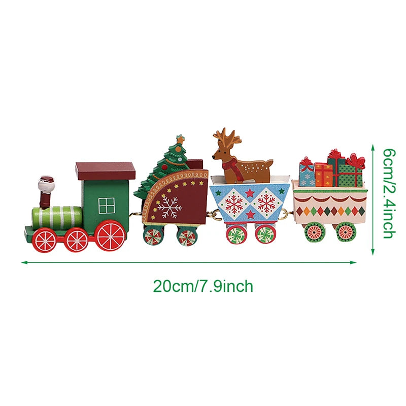 Christmas Wooden Train Merry Christmas Ornaments Christmas Decorations For Home 2024 Xmas Tree Decor Noel Navidad New Year Gifts