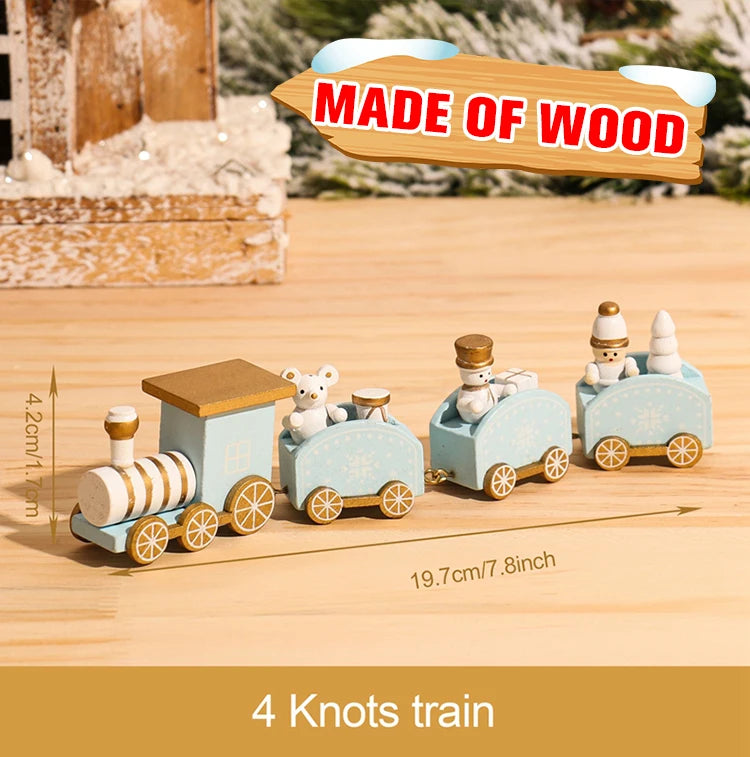 Christmas Wooden Train Merry Christmas Ornaments Christmas Decorations For Home 2024 Xmas Tree Decor Noel Navidad New Year Gifts