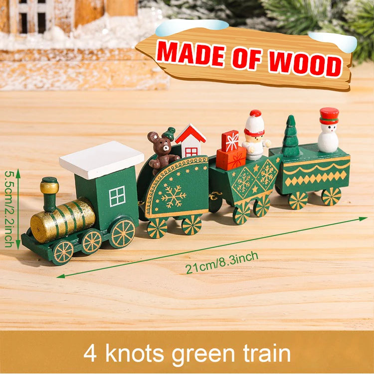 Christmas Wooden Train Merry Christmas Ornaments Christmas Decorations For Home 2024 Xmas Tree Decor Noel Navidad New Year Gifts