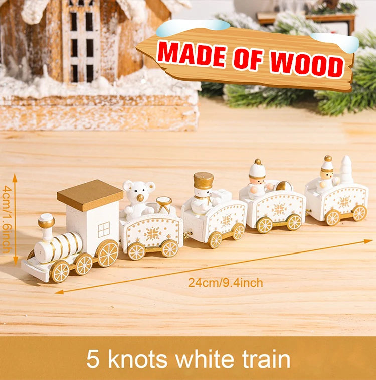 Christmas Wooden Train Merry Christmas Ornaments Christmas Decorations For Home 2024 Xmas Tree Decor Noel Navidad New Year Gifts