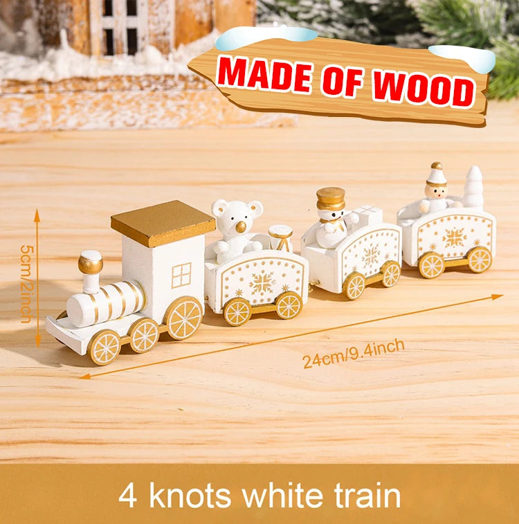 Christmas Wooden Train Merry Christmas Ornaments Christmas Decorations For Home 2024 Xmas Tree Decor Noel Navidad New Year Gifts