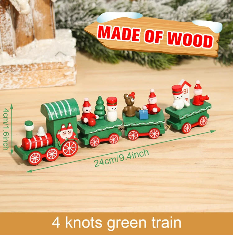 Christmas Wooden Train Merry Christmas Ornaments Christmas Decorations For Home 2024 Xmas Tree Decor Noel Navidad New Year Gifts