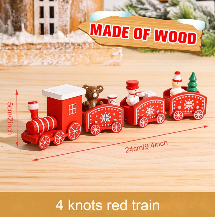 Christmas Wooden Train Merry Christmas Ornaments Christmas Decorations For Home 2024 Xmas Tree Decor Noel Navidad New Year Gifts