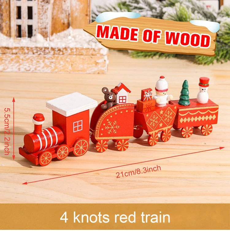 Christmas Wooden Train Merry Christmas Ornaments Christmas Decorations For Home 2024 Xmas Tree Decor Noel Navidad New Year Gifts
