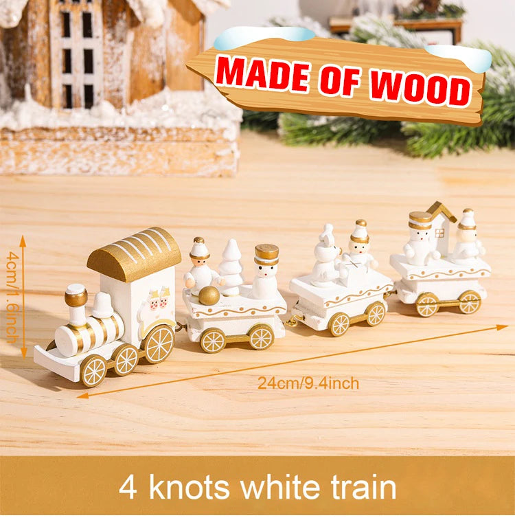 Christmas Wooden Train Merry Christmas Ornaments Christmas Decorations For Home 2024 Xmas Tree Decor Noel Navidad New Year Gifts