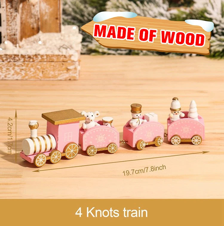Christmas Wooden Train Merry Christmas Ornaments Christmas Decorations For Home 2024 Xmas Tree Decor Noel Navidad New Year Gifts