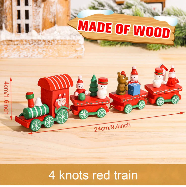 Christmas Wooden Train Merry Christmas Ornaments Christmas Decorations For Home 2024 Xmas Tree Decor Noel Navidad New Year Gifts