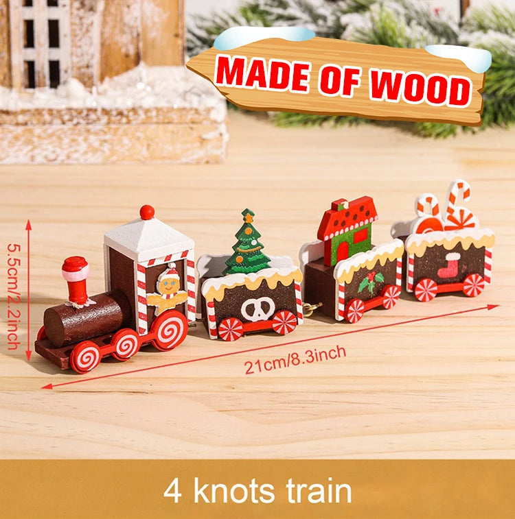 Christmas Wooden Train Merry Christmas Ornaments Christmas Decorations For Home 2024 Xmas Tree Decor Noel Navidad New Year Gifts