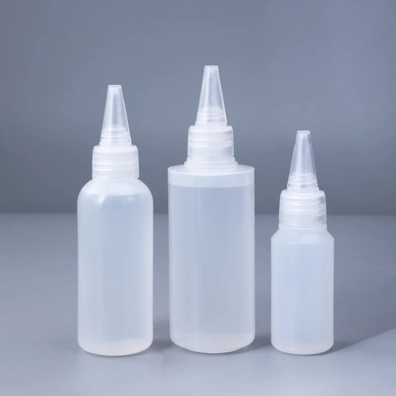 2/510pcs 30/60/100/120ML Squeeze Bottle for Sauce Plastic Squirt Container Refillable Bottle with Cap for Kitchen Glue Container