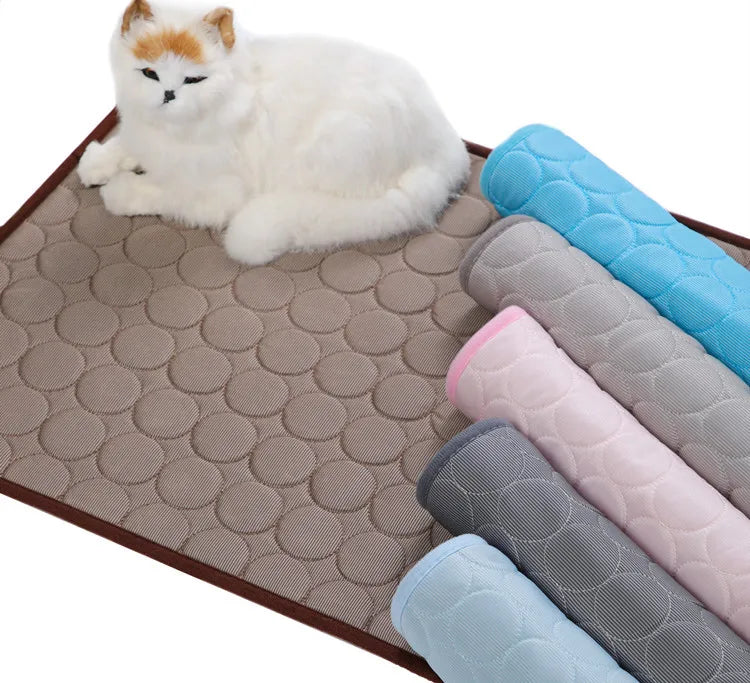 Pet Cooling Mat Summer Cat and Dog Sofa Mat Soft Ice Silk Cold Feeling Nest Mat Summer Dog Cooling Mat Pet Products dog beds