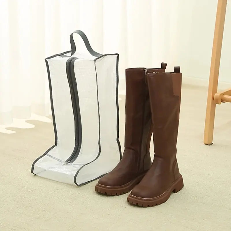 Shoes Dust Cover Mesh Transparent Shoe and Boot Storage Bag with Zipper Portable Travel Dust Organizer Protector Bag