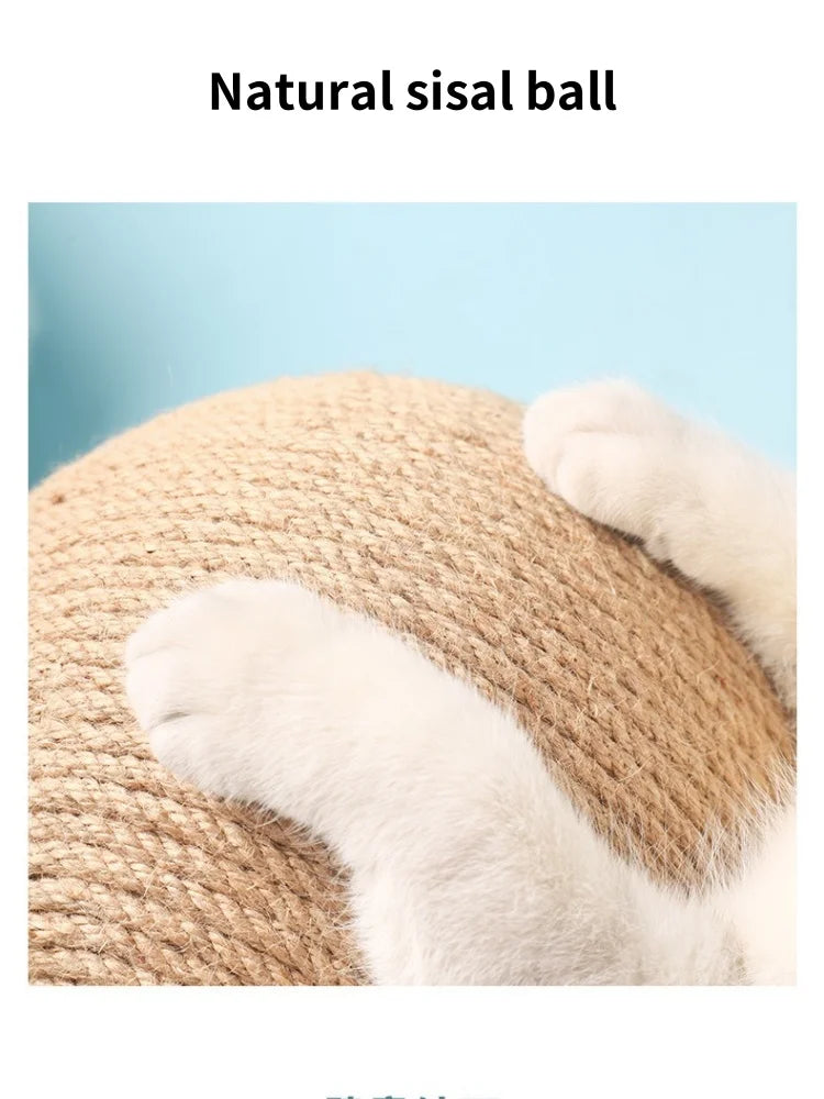 Cat Scratching Ball Toy Kitten Sisal Rope Ball Board Grinding Paws Toy Cats Scratcher Wear-resistant Pet Furniture Supplies