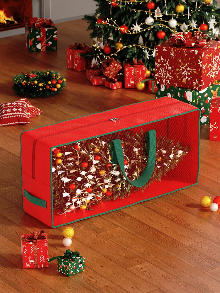 Christmas tree storage bag Durable Christmas tree waterproof dust insects and damp with zipper strap handle red