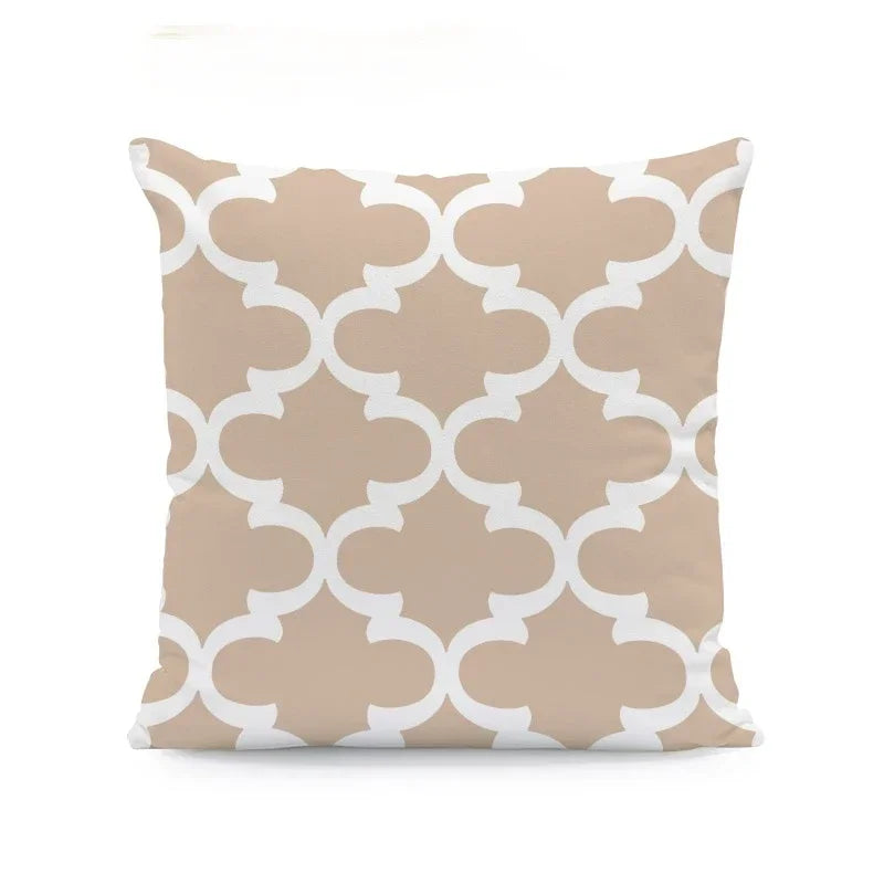 Fashion Beige Geometric Cushion Arrow Petal Lace Texture Cushion Pillow Cover 45X45cm Polyester Decor Living Room Pillowcase