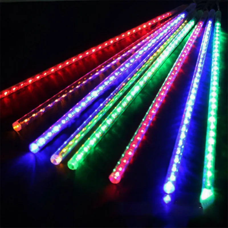 Solar Meteor Shower LED String Lights Holiday Lighting Outdoor Decor Garden Party Christmas Decorations Rain Drop Falling 2024