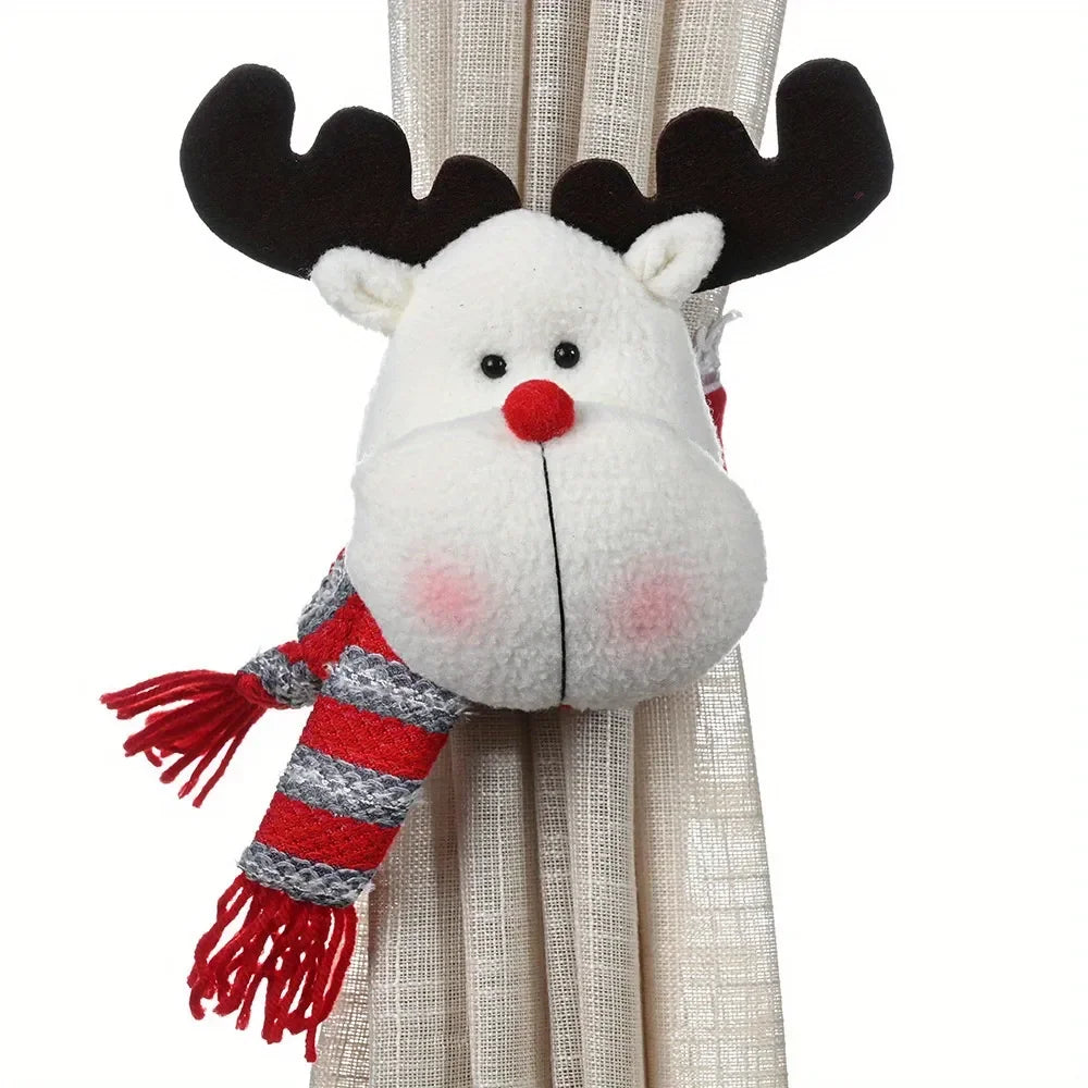 1pc Christmas Curtain Buckle with Snowman Cute Curtain Decoration Creative Curtain Buckle for Home Window Christmas Decoration