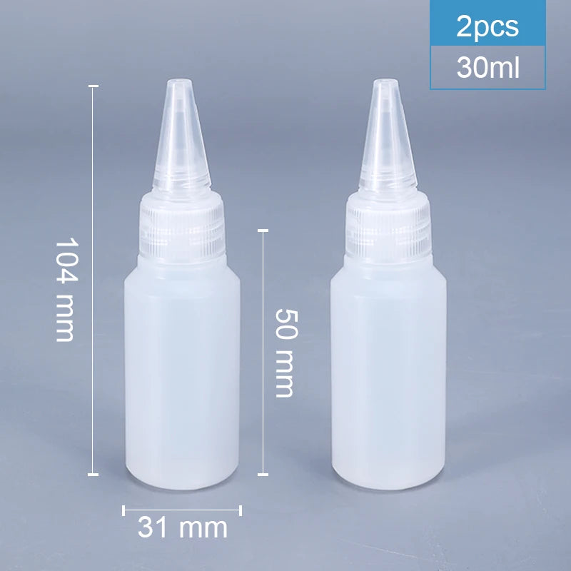 2/510pcs 30/60/100/120ML Squeeze Bottle for Sauce Plastic Squirt Container Refillable Bottle with Cap for Kitchen Glue Container