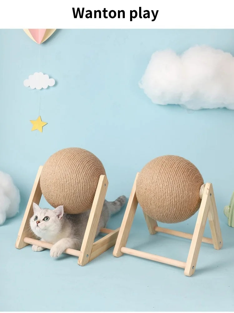 Cat Scratching Ball Toy Kitten Sisal Rope Ball Board Grinding Paws Toy Cats Scratcher Wear-resistant Pet Furniture Supplies