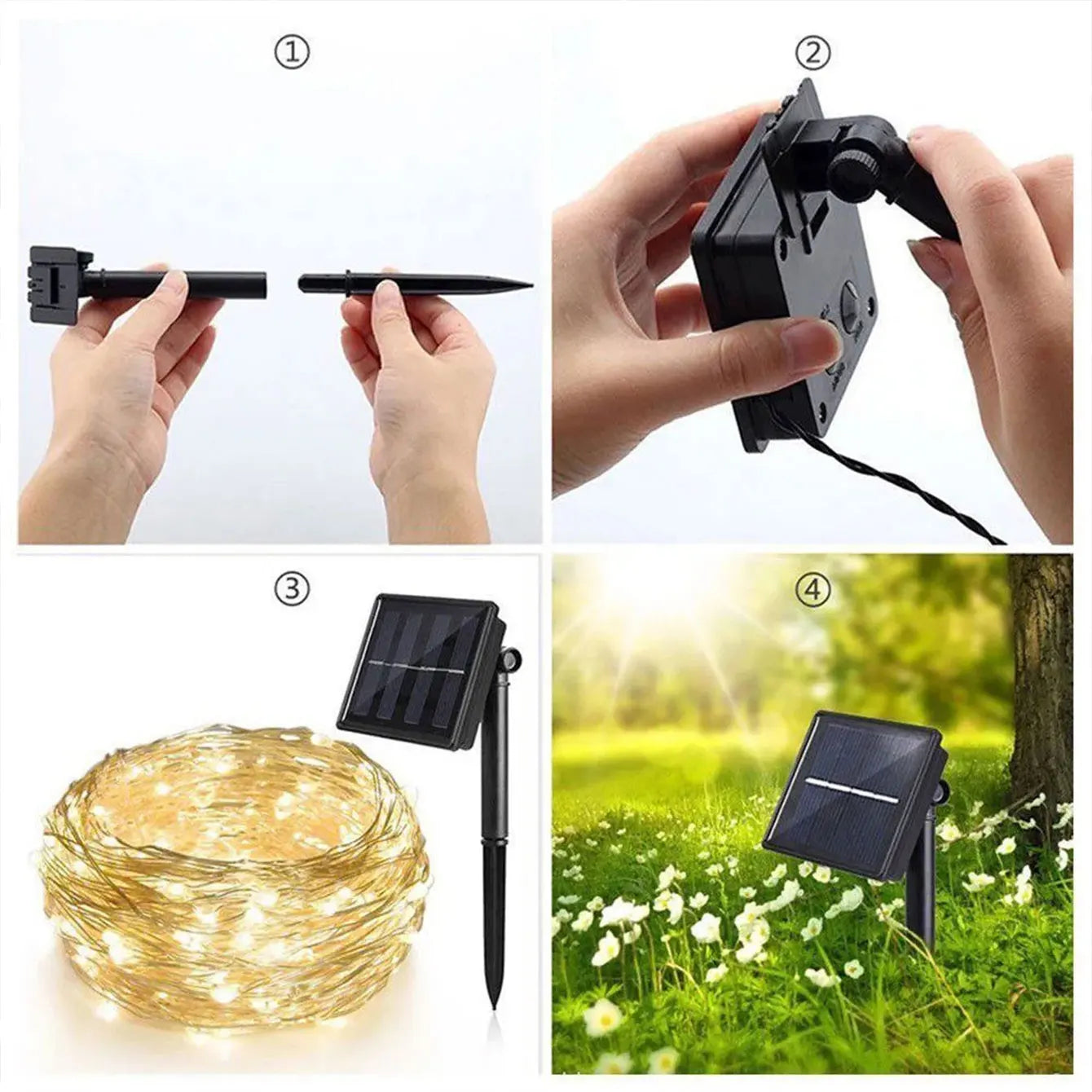 300LED Solar String Lights Solar Outdoor Lights 8 Lighting Modes Waterproof Fairy Lights for Tree Garden Patio Copper Wire Light
