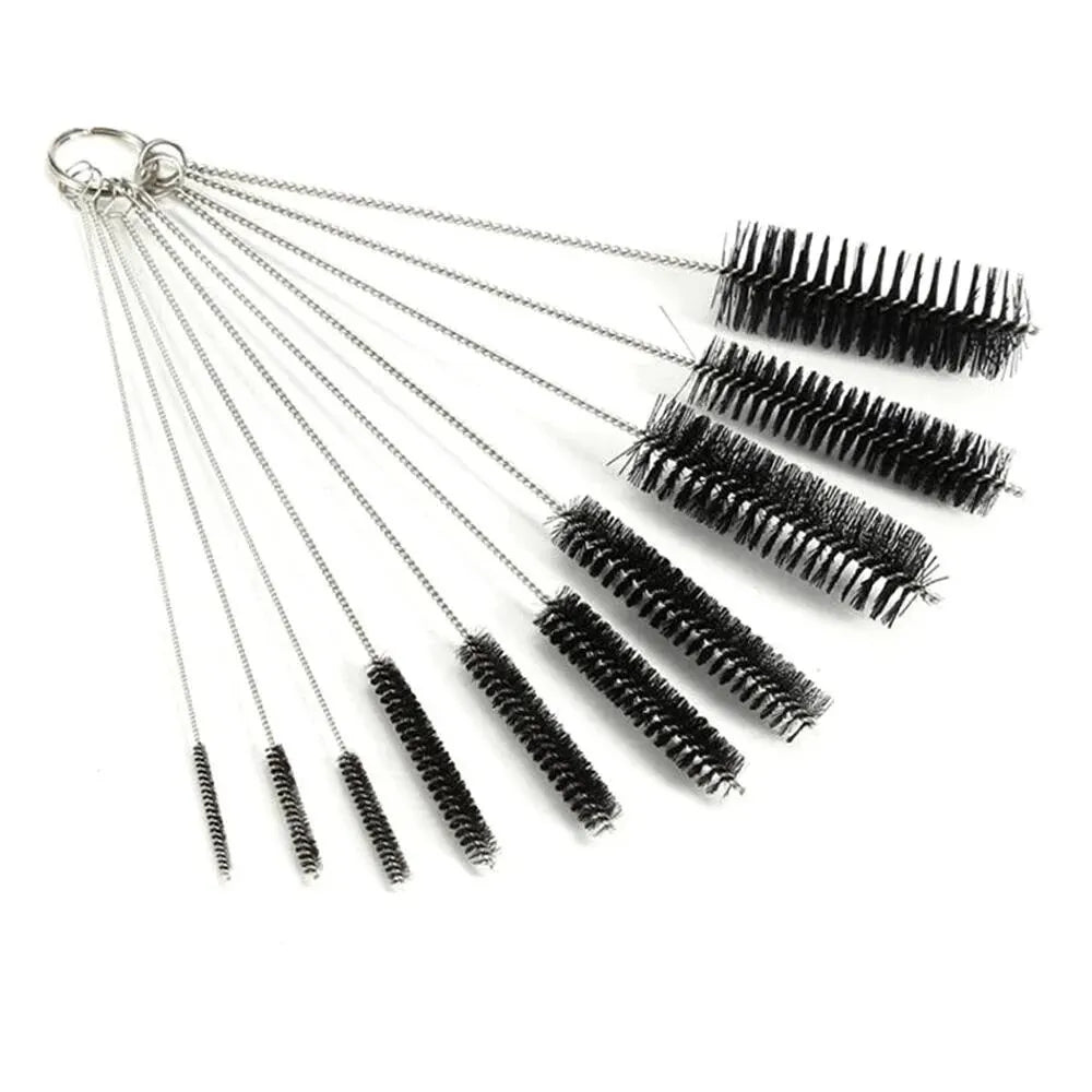 10Pcs/Set Multifunctional Portable Stainless Steel Household Bottle Brushes Cleaner Glass Washing Tube Cleaning Brush Set