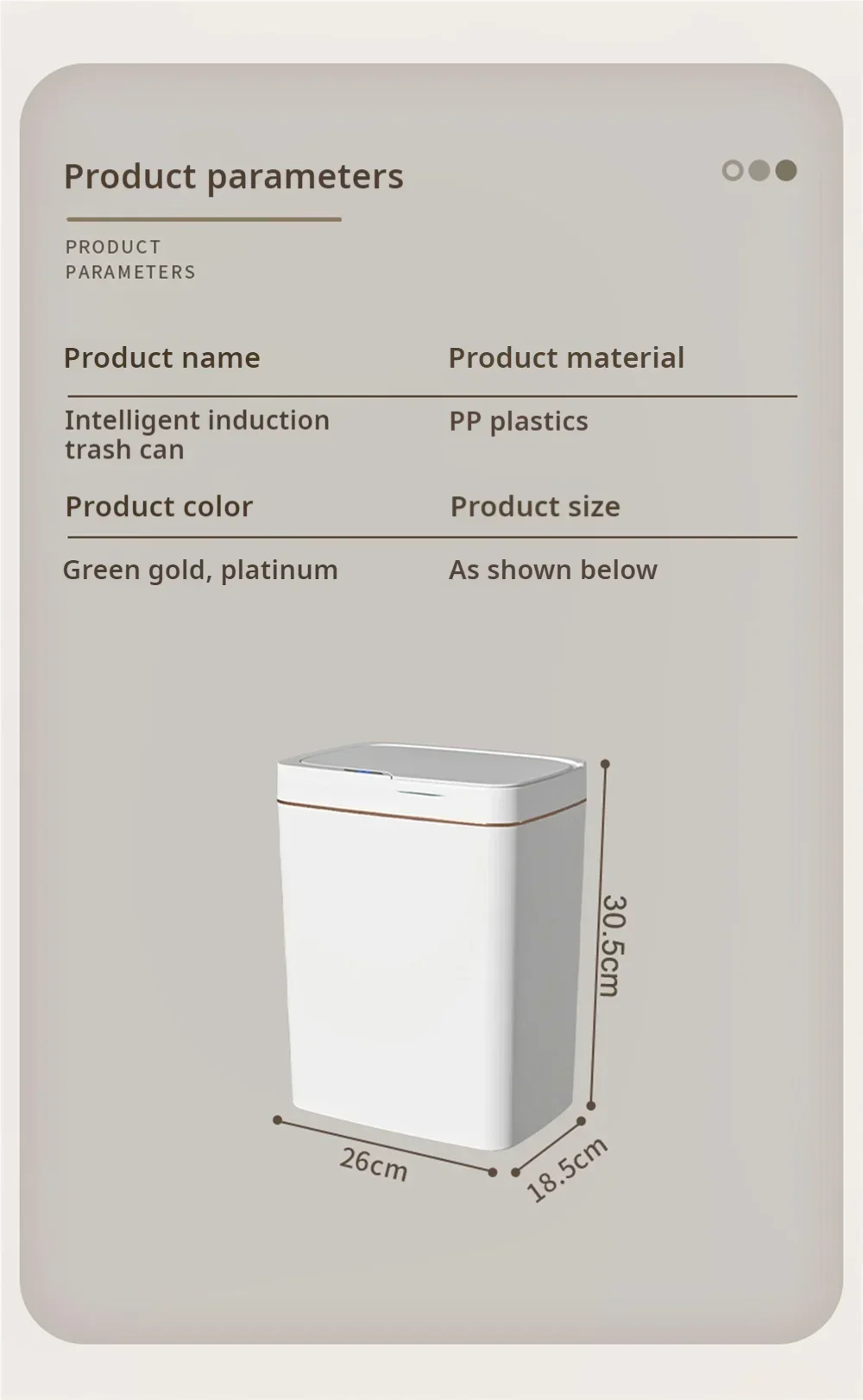 Automatic bagging electronic trash can white non-contact narrow smart sensor trash can smart home 15L smart bathroom trash can
