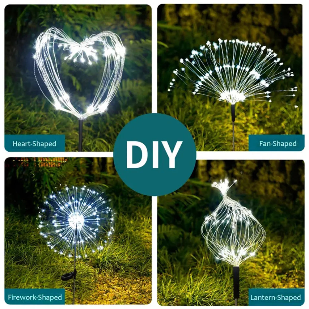 1/2/4 Pack Solar Firework Lights Outdoor Garden Solar Light 8 Lighting Mode DIY Starburst Fairy Light Holiday Decorative Lights