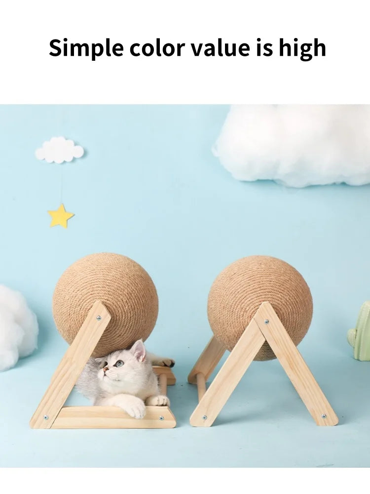 Cat Scratching Ball Toy Kitten Sisal Rope Ball Board Grinding Paws Toy Cats Scratcher Wear-resistant Pet Furniture Supplies