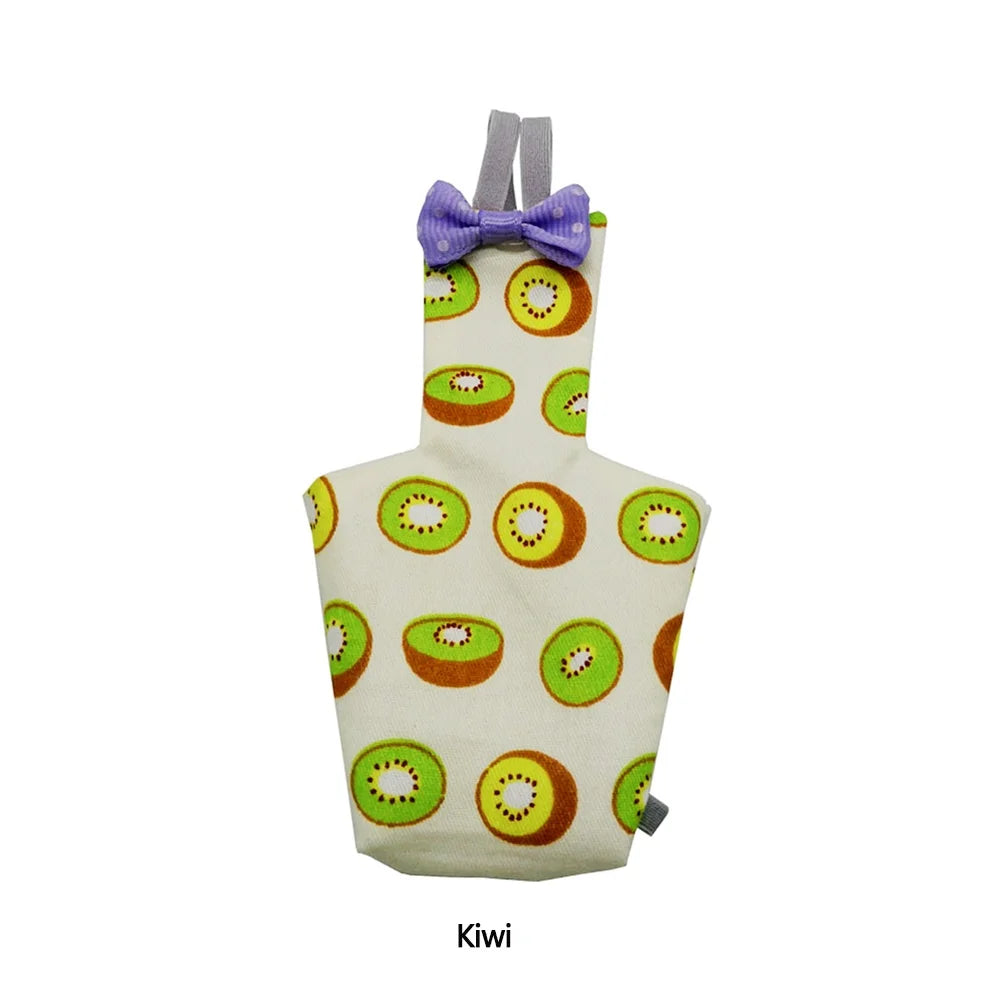 Parrot Diaper with Bowtie Cute Colorful Fruit Floral Cockatiel Pigeons Small Medium Large Pet Birds Flight Suit Clothes Washable