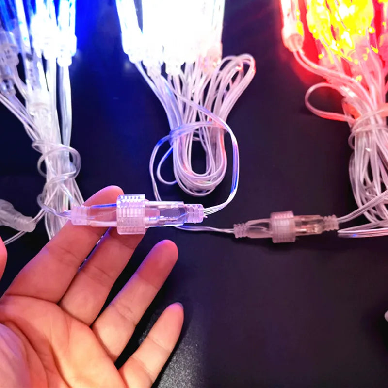Solar Meteor Shower LED String Lights Holiday Lighting Outdoor Decor Garden Party Christmas Decorations Rain Drop Falling 2024