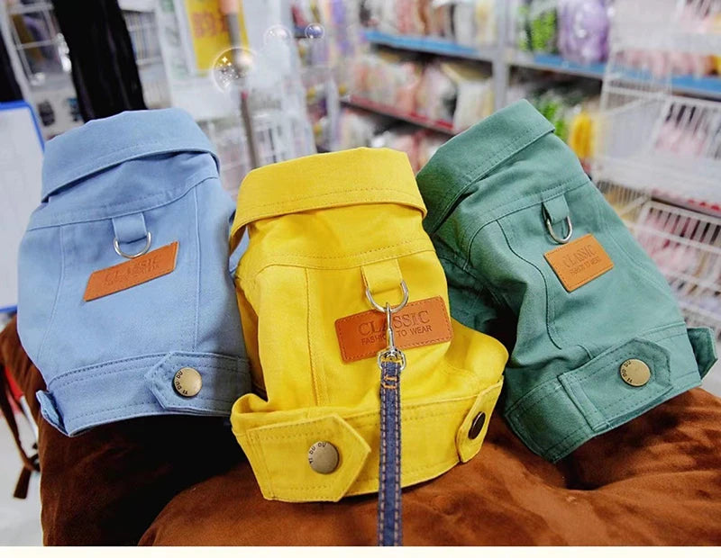 Pet Dog Coat with D-Ring Spring Summer Dog Clothes for Small Medium Dogs Puppy Outfits Jacket Chihuahua Yorks Clothing