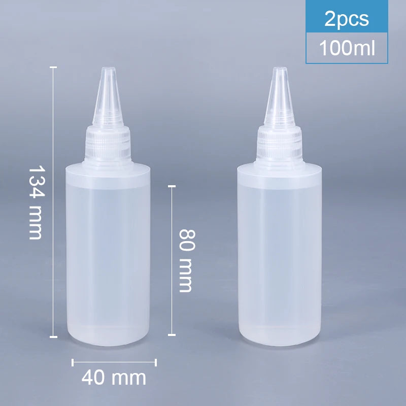2/510pcs 30/60/100/120ML Squeeze Bottle for Sauce Plastic Squirt Container Refillable Bottle with Cap for Kitchen Glue Container