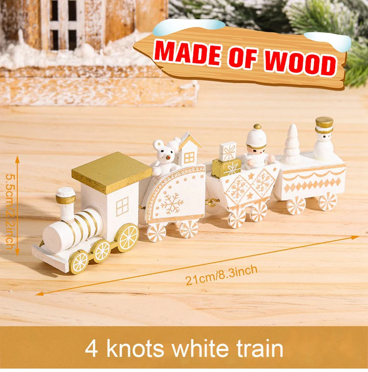Christmas Wooden Train Merry Christmas Ornaments Christmas Decorations For Home 2024 Xmas Tree Decor Noel Navidad New Year Gifts