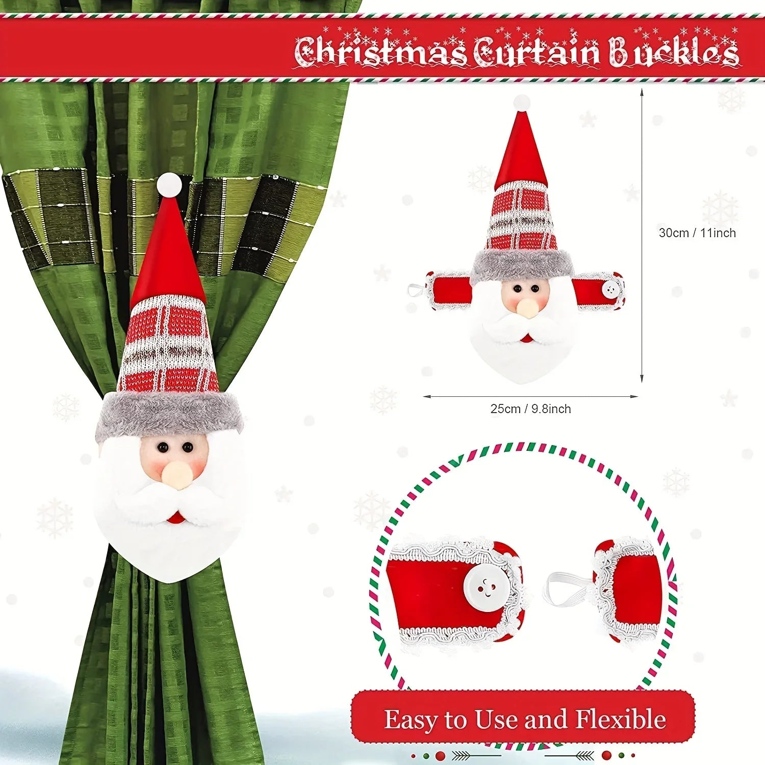 1pc Christmas Curtain Buckle with Snowman Cute Curtain Decoration Creative Curtain Buckle for Home Window Christmas Decoration