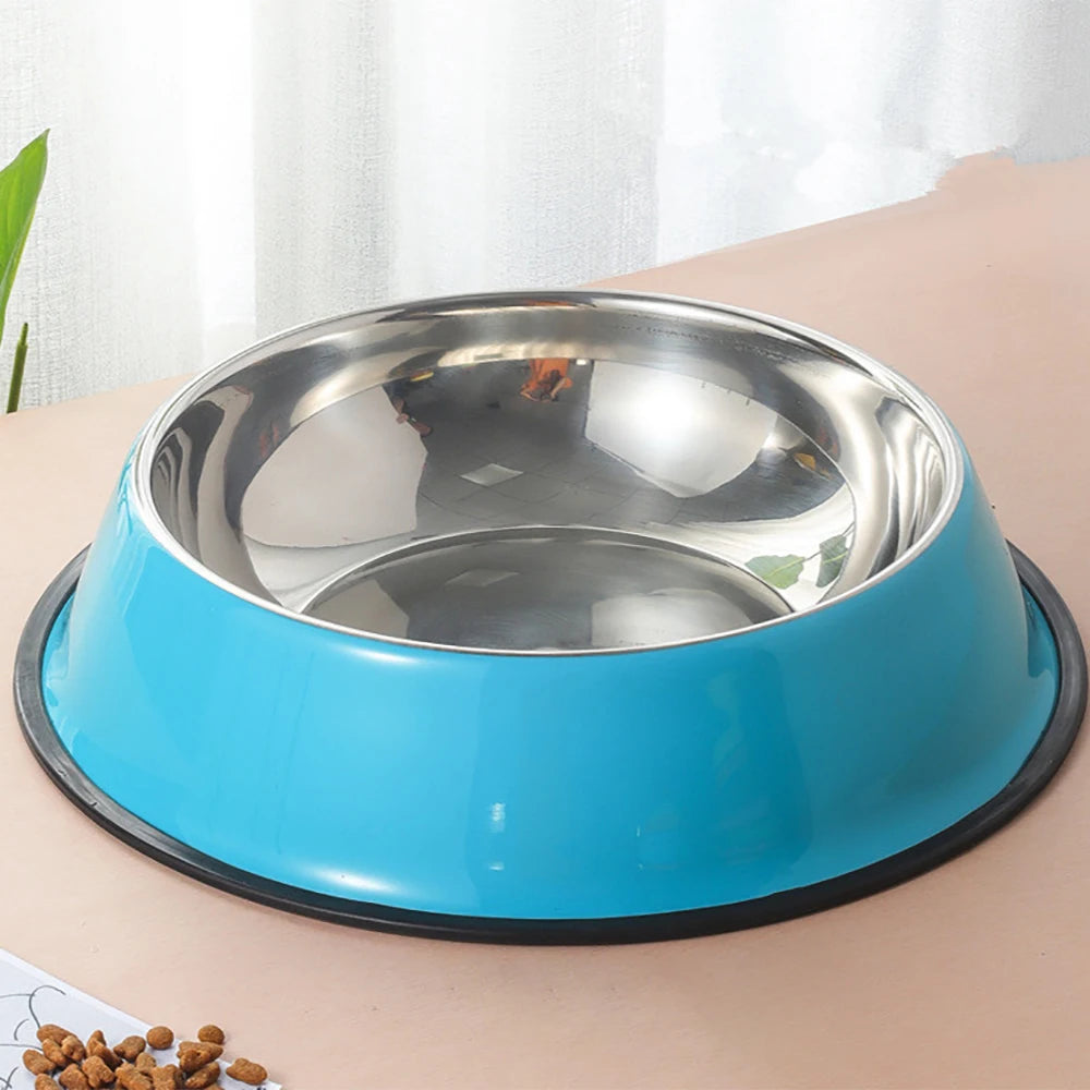 Personalized Custom Name Dog Cat Pet Water Food Bowl Pet Gift Non Slip Rubber Grip Stainless Steel Colored