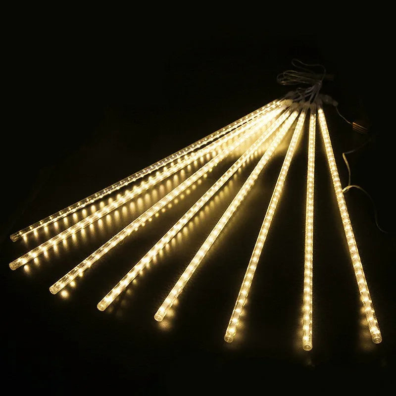 Solar Meteor Shower LED String Lights Holiday Lighting Outdoor Decor Garden Party Christmas Decorations Rain Drop Falling 2024