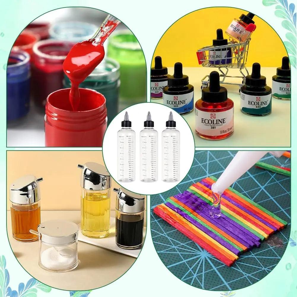 1Pcs 30ml/60ml/100ml/120ml/250ml Plastic PET Juice Liquid Capacity Dropper Bottles Twist Top Cap Tattoo Pigment Ink Containers