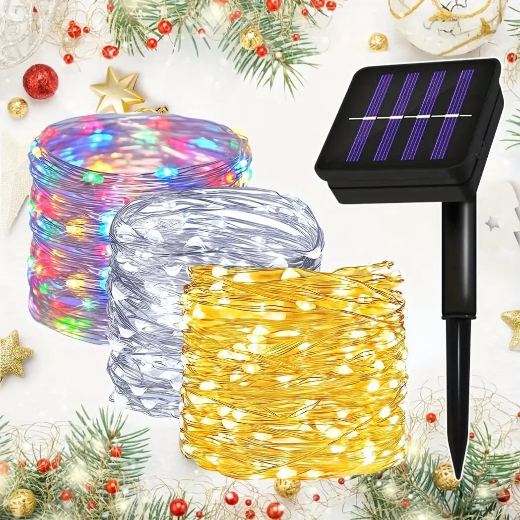 300LED Solar String Lights Solar Outdoor Lights 8 Lighting Modes Waterproof Fairy Lights for Tree Garden Patio Copper Wire Light