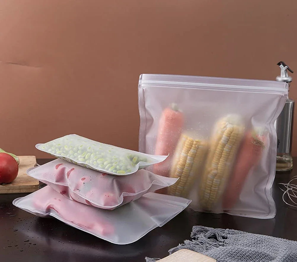 10pcs Silicone Food Storage Containers Leakproof Containers Reusable Stand Up Zip Shut Bag Fresh Bag Food Storage Bag Fresh Wrap