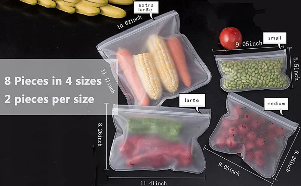 10pcs Silicone Food Storage Containers Leakproof Containers Reusable Stand Up Zip Shut Bag Fresh Bag Food Storage Bag Fresh Wrap