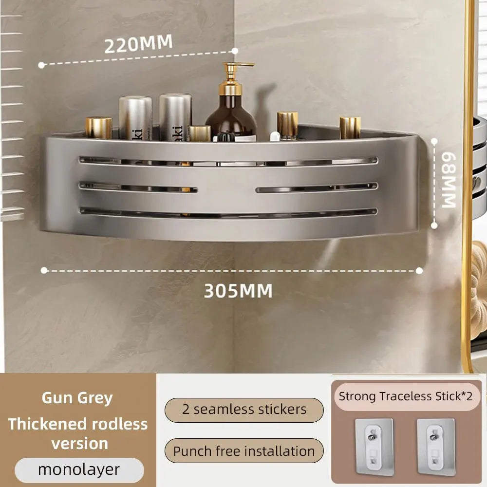Bathroom Corner Shelf with Plastic Hook Towel Bar