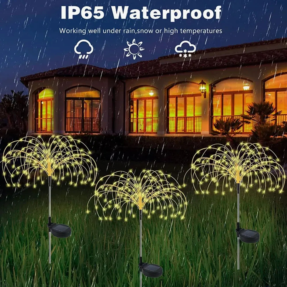 1/2/4 Pack Solar Firework Lights Outdoor Garden Solar Light 8 Lighting Mode DIY Starburst Fairy Light Holiday Decorative Lights
