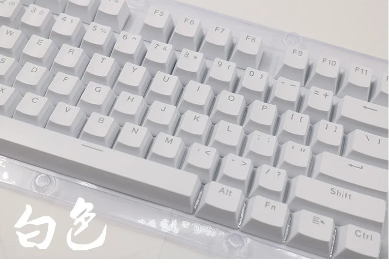 104 Pcs DIY Mechanical Keyboard Keycaps Set OEM Backlit Single Color ABS Pink White Key Cap for 61/87/104 Key Cherry MX Keycap