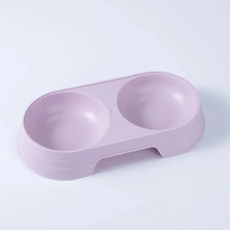Double Pet Bowls Dog Food Water Feeder Plastic Pet Drinking Dish Feeder Cat Puppy Feeding Supplies Small Dog Accessories