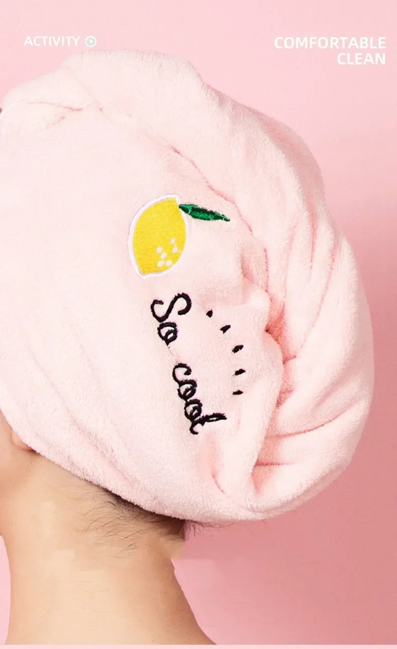 1pc Quickly Dry Hair Hat Super Absorbent Soft Bathroom Women Head Towels Girls Cute Hair Towel Hair Dry Wrap Bonnets