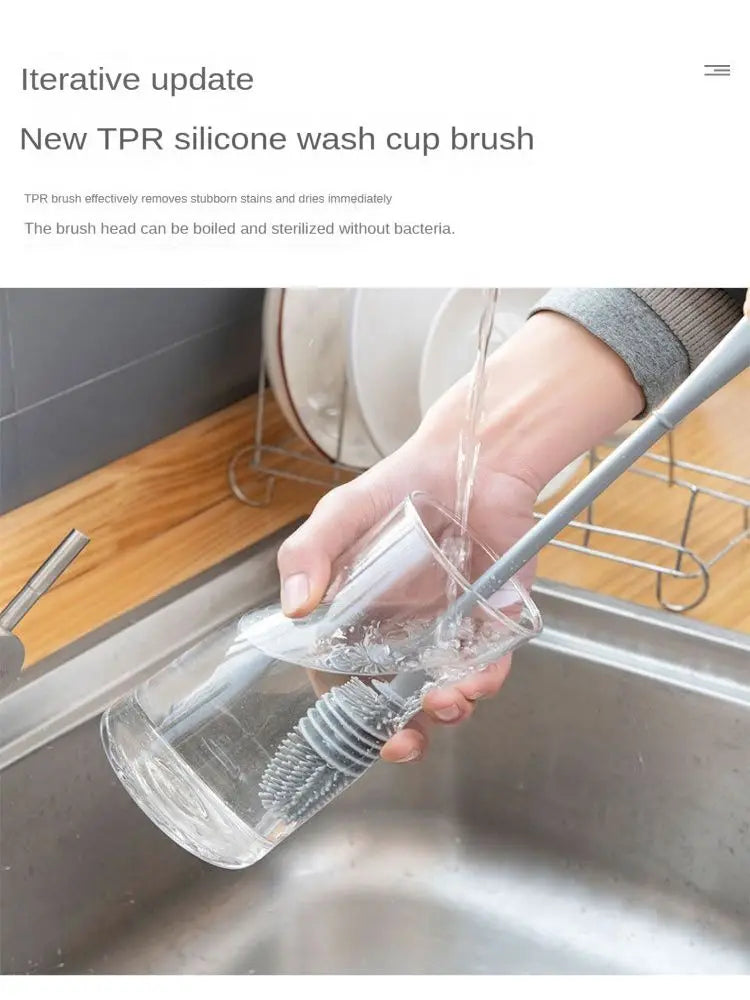 Silicone Cup Brush Cup Cleaning Brush No Dead Corners Or Gaps Plastic Brush Milk Bottle Cleaning Brush Household