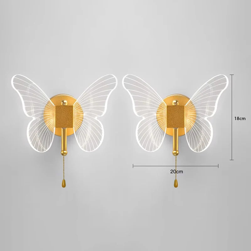 Lustre LED Pendant Light Fixture Butterfly Hanging Lamps For Ceiling Kitchen Bedside Living Room Decor Nordic Pendant Lamp