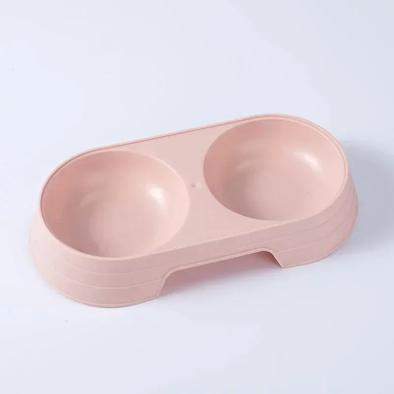 Double Pet Bowls Dog Food Water Feeder Plastic Pet Drinking Dish Feeder Cat Puppy Feeding Supplies Small Dog Accessories