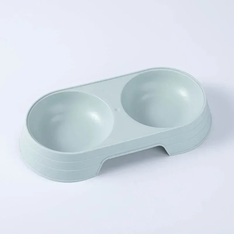 Double Pet Bowls Dog Food Water Feeder Plastic Pet Drinking Dish Feeder Cat Puppy Feeding Supplies Small Dog Accessories